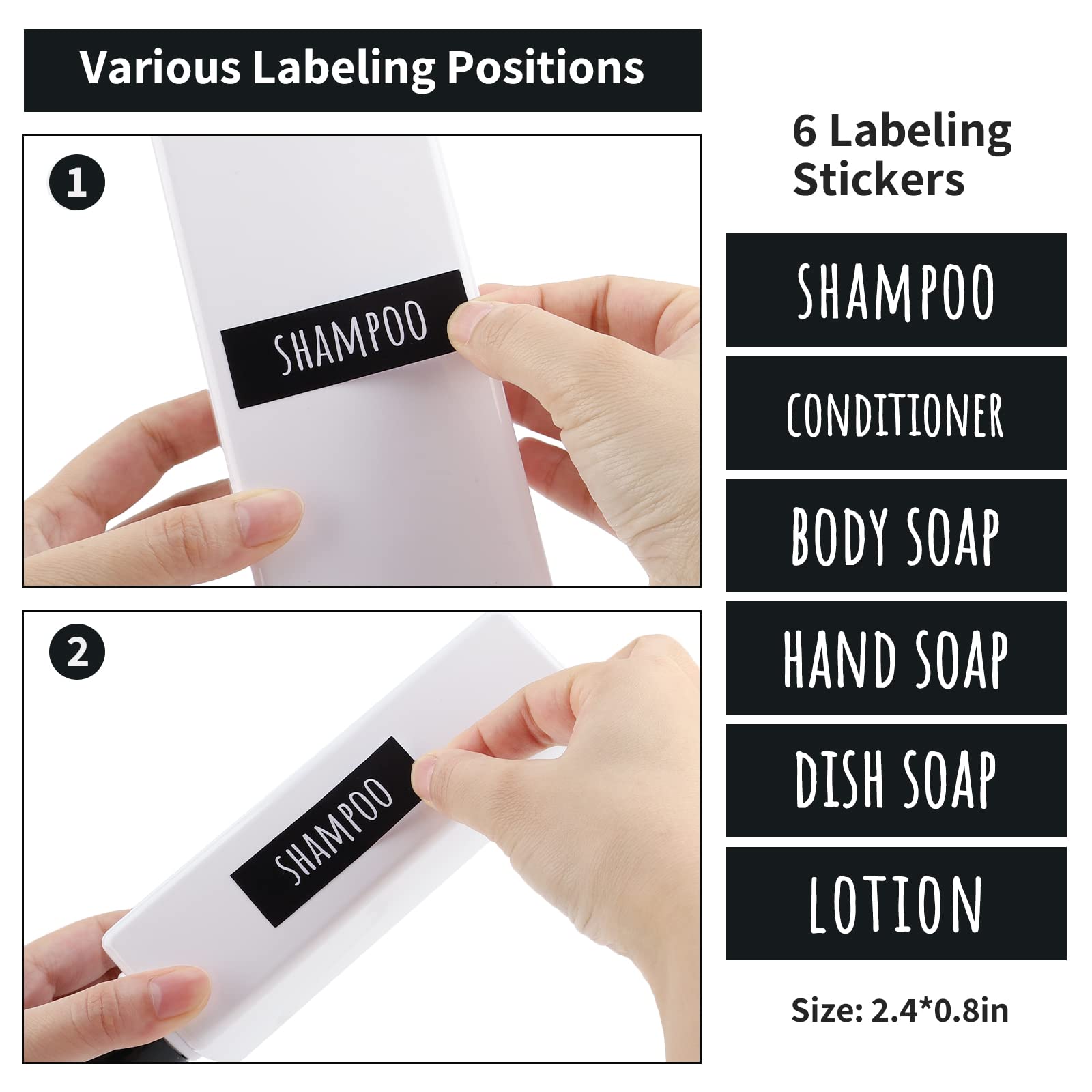 Segbeauty Soap Dispenser Bottle, 3Pcs 13.5Oz Empty Refillable Press Pump Bottle With Labels, 400Ml Plastic Lotion Dispenser Show